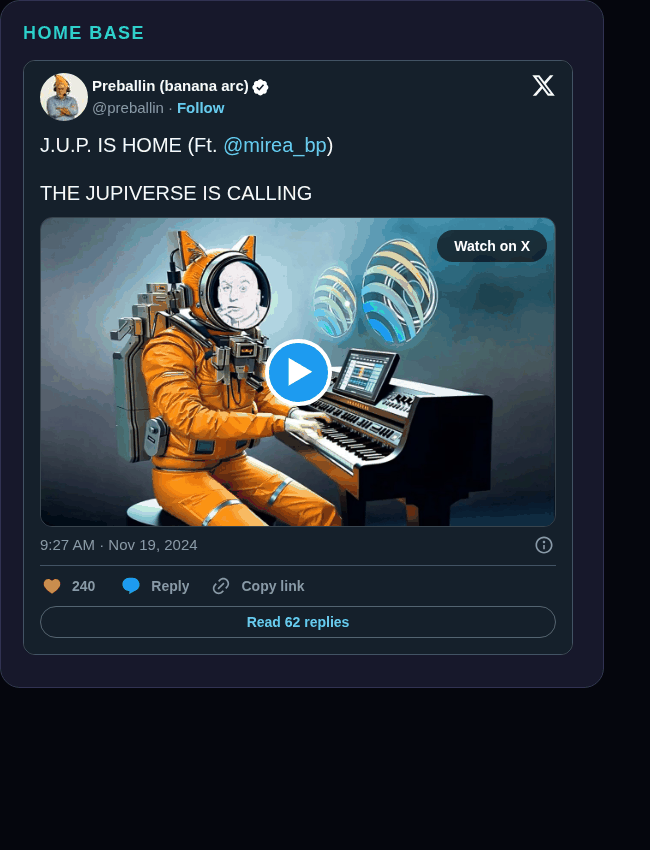 Preballin tweet embed screenshot showing the Home Base video starting frame